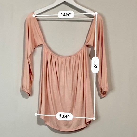 Amerikan Basics Women’s Off The Shoulder Loose Tee Pink NWT - Picture 6 of 7